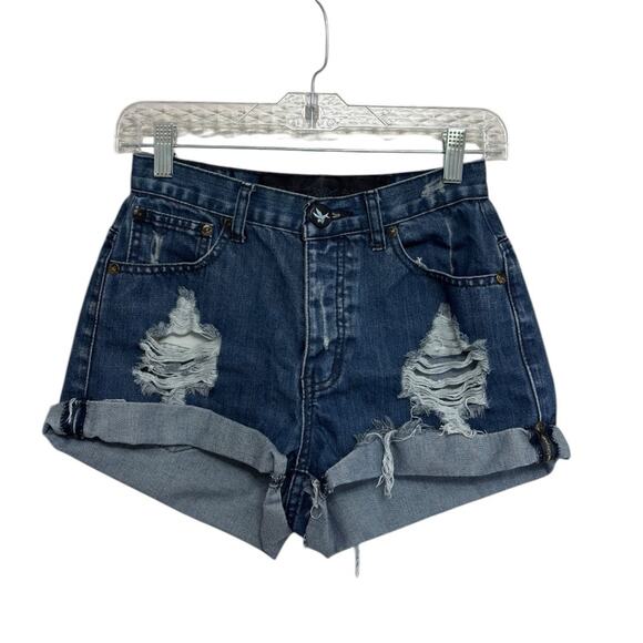 One Teaspoon Distressed Denim Shorts - Size 27 - Picture 1 of 5